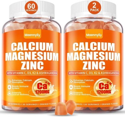 Calcium 1200 mg with Vitamin D3 Gummies for Adults - Calcium Citrate with Vit...