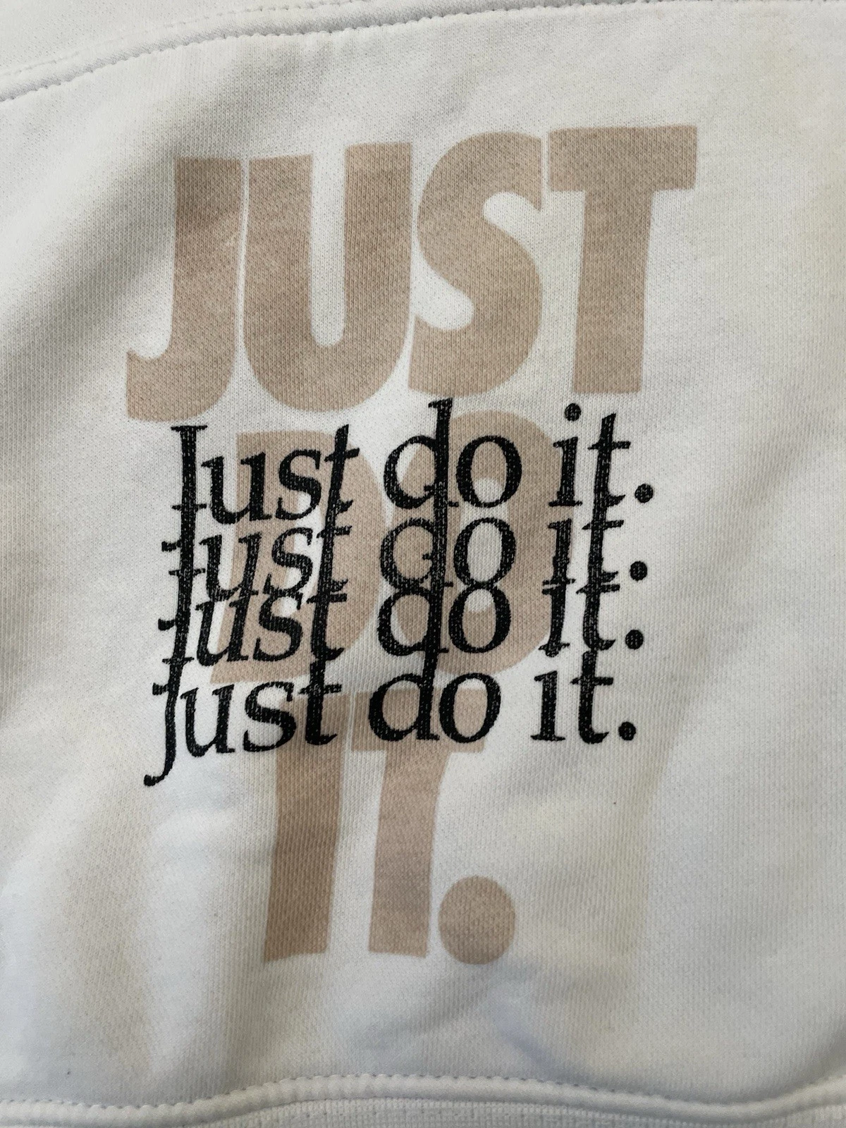 OFF WHITE Felpa con cappuccio Nike Club JDI Just Do It XL bianca 30° anniversario bianco sporco RARA AV5905