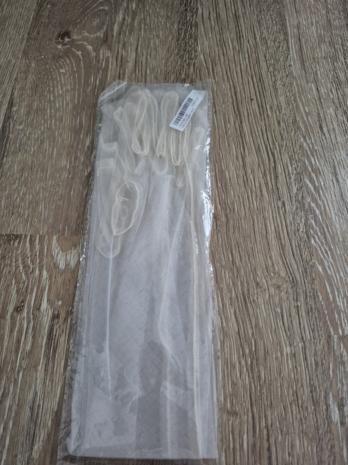 Beige Bone Halloween Wedding Bridal Prom Sheer Tulle Long Elbow Gloves Party 