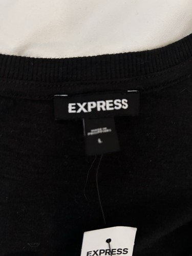 Express Women’s Top Black SZ L puffy sleeves - Picture 4 of 5
