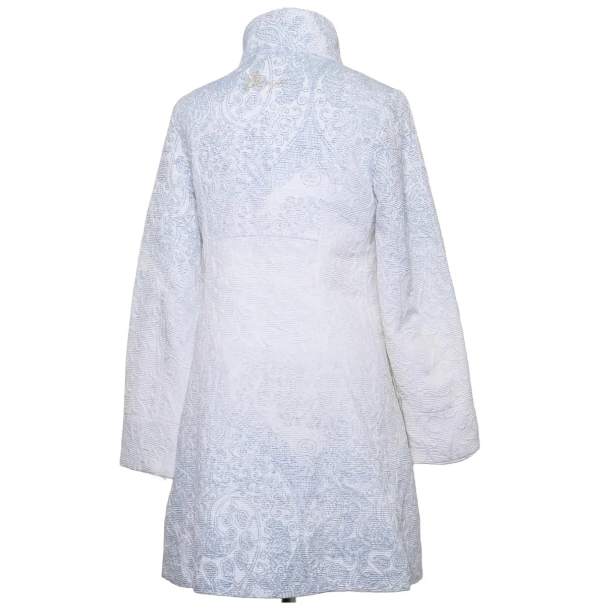 Desigual, Mantel, Damen, Größe: 40, Weiß/Blau, Baumwolle/Polyester/Viskose #Rpx
