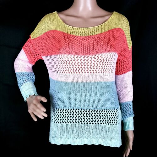 M Knit Woman Top Long Sleeve Multicolor Size L - NWT
