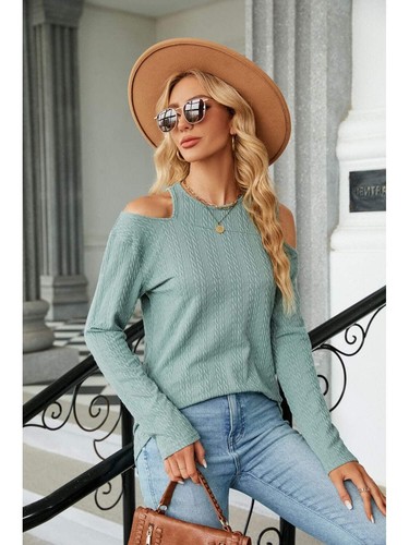 Women Dropped Shoulder Long Sleeve Blouse - Imagen 5 de 56
