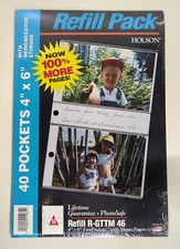 Holson Refill Pack 40 Pockets 4x6” With Memo & Negative Storage