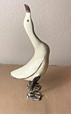 Antique Hand Carved Artisan Wood Standing Duck  ~  Stands 13.5''