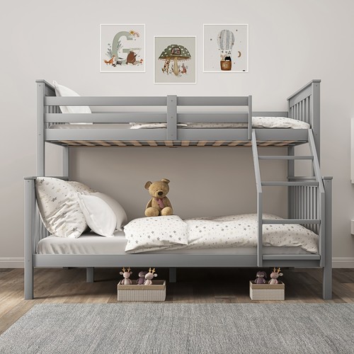 Kids Bunk Beds Double Pine Wooden Triple Bunk Beds With Mattresses 3FT Bed Frame - Picture 15 of 29