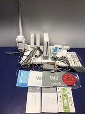 Nintendo Wii Console Fit Plus Controllers Games Sensor Adaptor TESTED WORKING