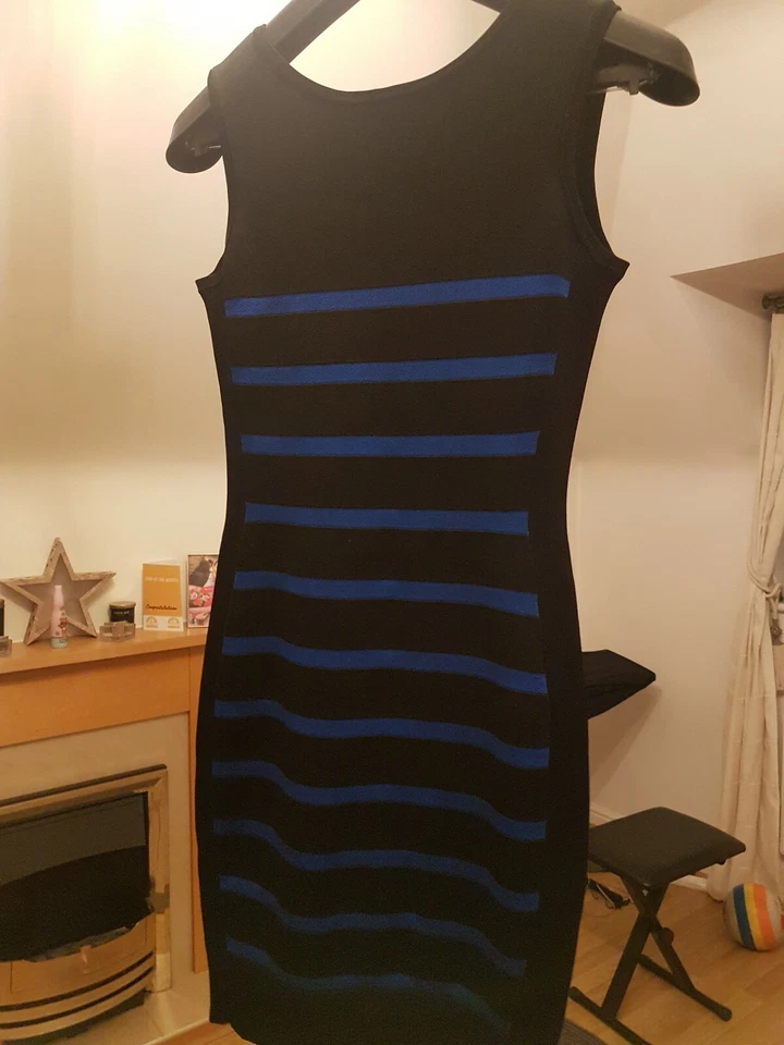 Vestido negro azul vendaje talla XS Esprit Foto 2 de 4