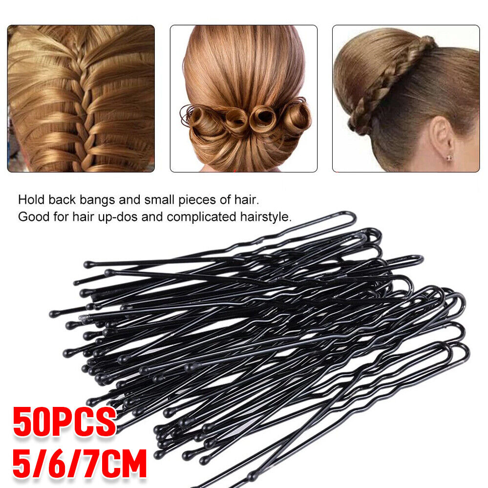 50x Bobby Pins U Shaped Hairpins Ripple Bun Pins Hair clips Grips Girls Bun Tool