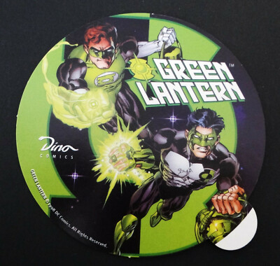 Werbe-Aufkleber Green Lantern Dino DC Comics 1998 Super Held Grüne Laterne