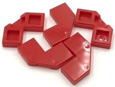 Lego 5 New Red Tiles Modified Facet 2 x 2 Flat Smooth Pieces Parts