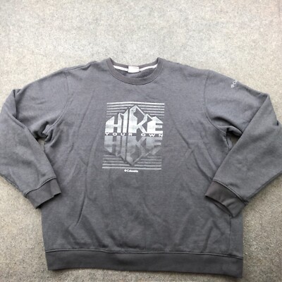 Columbia Sweatshirt Mens XL Gray Crewneck Fleece Own Your Hike Graphic *