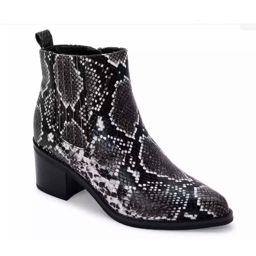 Aqua College Karlie wasserdichte Damen-Stiefeletten aus Leder mit Schlangenmuster Größe 6,5 NEU - Bild 1 von 5