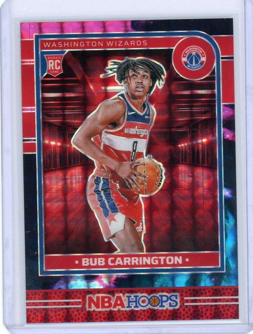 2024 NBA Hoops #244 Bub Carrington Nebula 1/1 Chrome Rookie RC Wizards