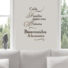 SPANISH Every Family Has A Story WELCOME To Ours Vinyl Wall Decal Options Quotes
