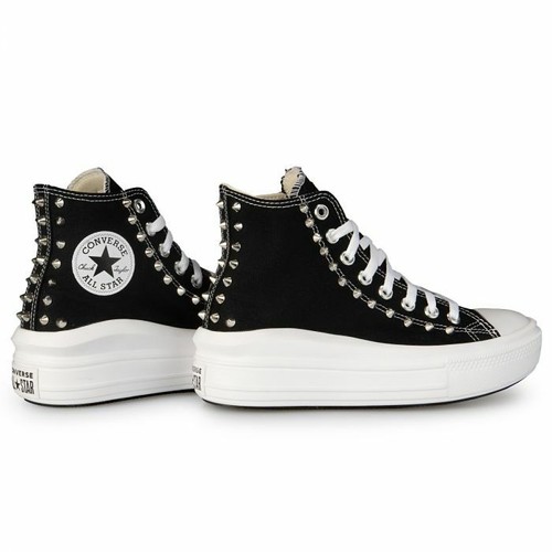 Converse Chuck Taylor All Star Move High Top nera personalizzata borchie |  eBay