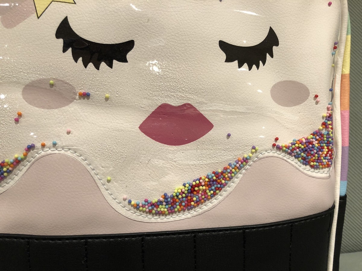 New Betsey Johnson Unicorn Kitsch  Backpack Rainbow LBMAXX Glitter Sleeping Eye New Betsey Johnson Unicorn Kitsch Backpack Rainbow LBMAXX  main image 2