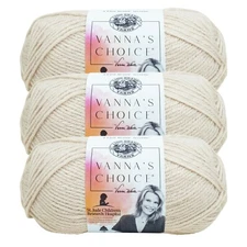 (3 Pack) Lion Brand Yarn 860-099H Vanna's Choice Yarn, Linen
