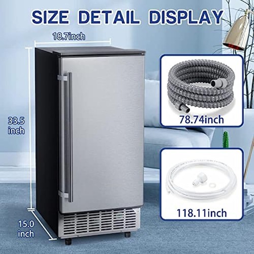 80lbs Ice Commercial Ice Maker Machine,80Lbs/24H Under Counter ice