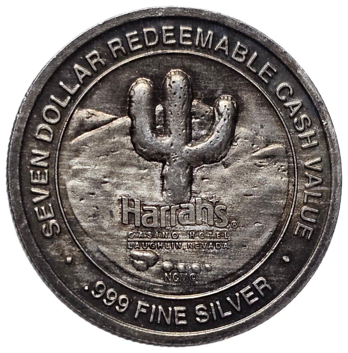 Rare HARRAH'S HOTEL & CASINO LOUGHLIN NEVADA $7 .999 Silver TOKEN
