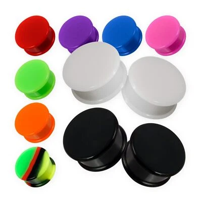 Silikon Flesh Tunnel Ohr Plug 1 Paar Hider Gummi Piercing 4–30 mm Set - Bild 1 von 4