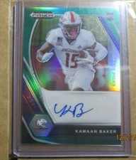 2021 PRIZM DRAFT PICKS KAWAAN BAKER RC Green Auto #DPA-KAW New Orleans Saints