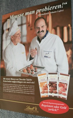 Lindt Mousse Au Chocolat Original Werbeanzeige 08 Reklame Johann Lafer Ebay