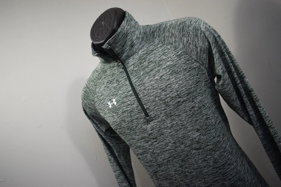 Chaqueta de golf Under Armour HeatGear suéter suelto con cremallera cuello verde para mujer mediana Foto 4 de 4