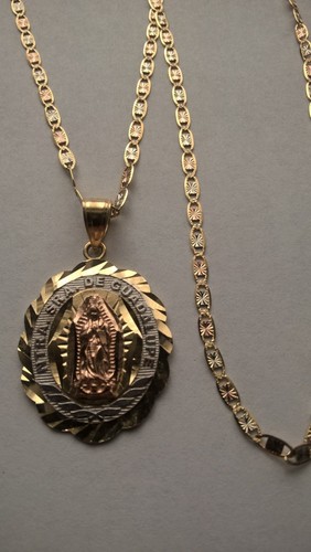 14K Solid Gold Virgen de Guadalupe 