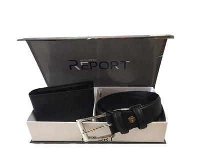 Confezione regalo REPORT cintura / portafoglio neri da uomo | eBay