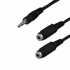 6" 3.5mm Male to 2 Female Audio Splitter Adapter Smartphone Tablet MP3 Speaker