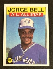 1986 Topps Jorge Bell All-Star Baseball Card #718 Blue Jays OF O/C