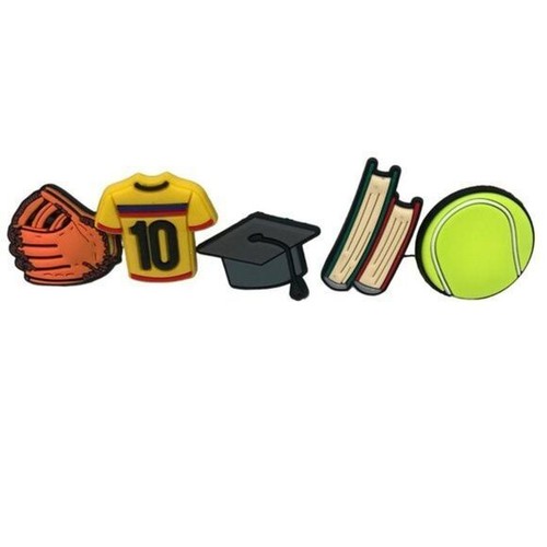 School Sports 5 Shoe Charms sandal Jewlry Foam clog pvc wristband bracelet new