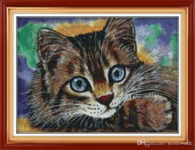 JOY SUNDAY COUNTED CROSS STITCH KIT ''CAT'' NIP
