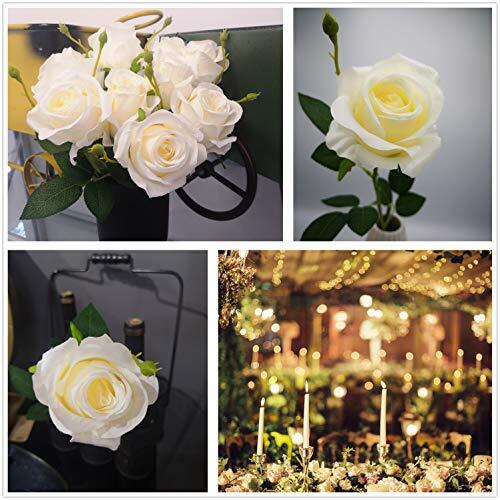 Another Gifts Artificial Silk Rose Flower Bouquet Home Decor Wedding White - Afbeelding 6 van 8