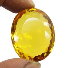 Certified Natural 82.50 Ct Oval Cut Brazilian Yellow Citrine Loose Gemstone