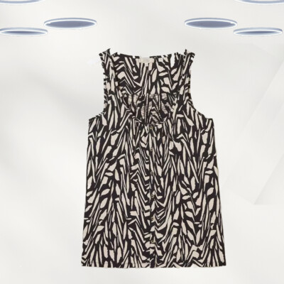 Ex Fat Face Women s Sleeveless Flora Vest in Black Paint