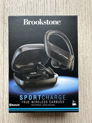 Brookstone Sport Charge True Wireless Earbuds Sweat-Proof