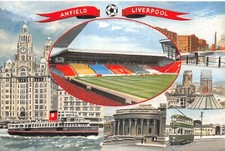 FOOTBALL GROUNDS & CLUBS LIVERPOOL ANFIELD POSTCARD CONTINENTAL SIZE UNUSED MINT