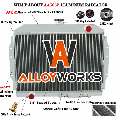 4 Rows Aluminum Radiator For 1958-1974 AMC AMX/Javelin/Marlin/Rambler/SST V8