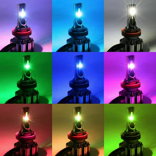 H8 RGB Multi-Color Phone Control High Beam DRL LED Bulbs For 07-18 Honda Accord - Foto 8 di 10