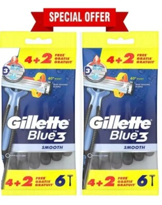 GILLETTE BLUE 3 EINWEGARNITUREN 12ER PACK RASIERER FÜR EINE BESSERE GLATTE RASUR