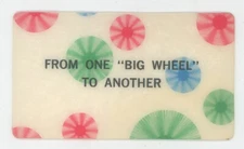 From One Big Wheel to Another 1960's VARI-VUE Animation Lenticular Business Card