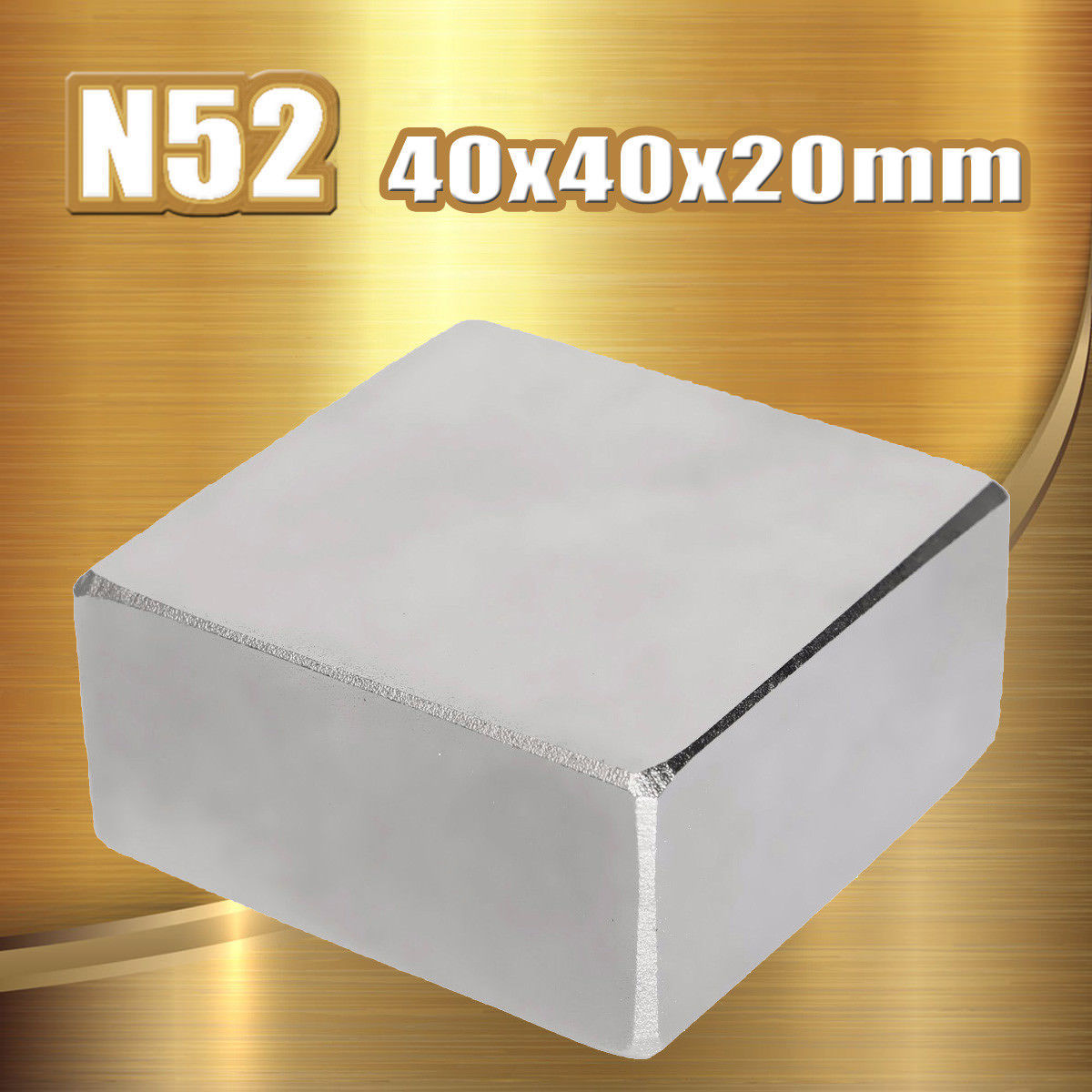 Aimant néodyme 40x40x20mm N52 bloc magnétique ultra puissant pour bricolage