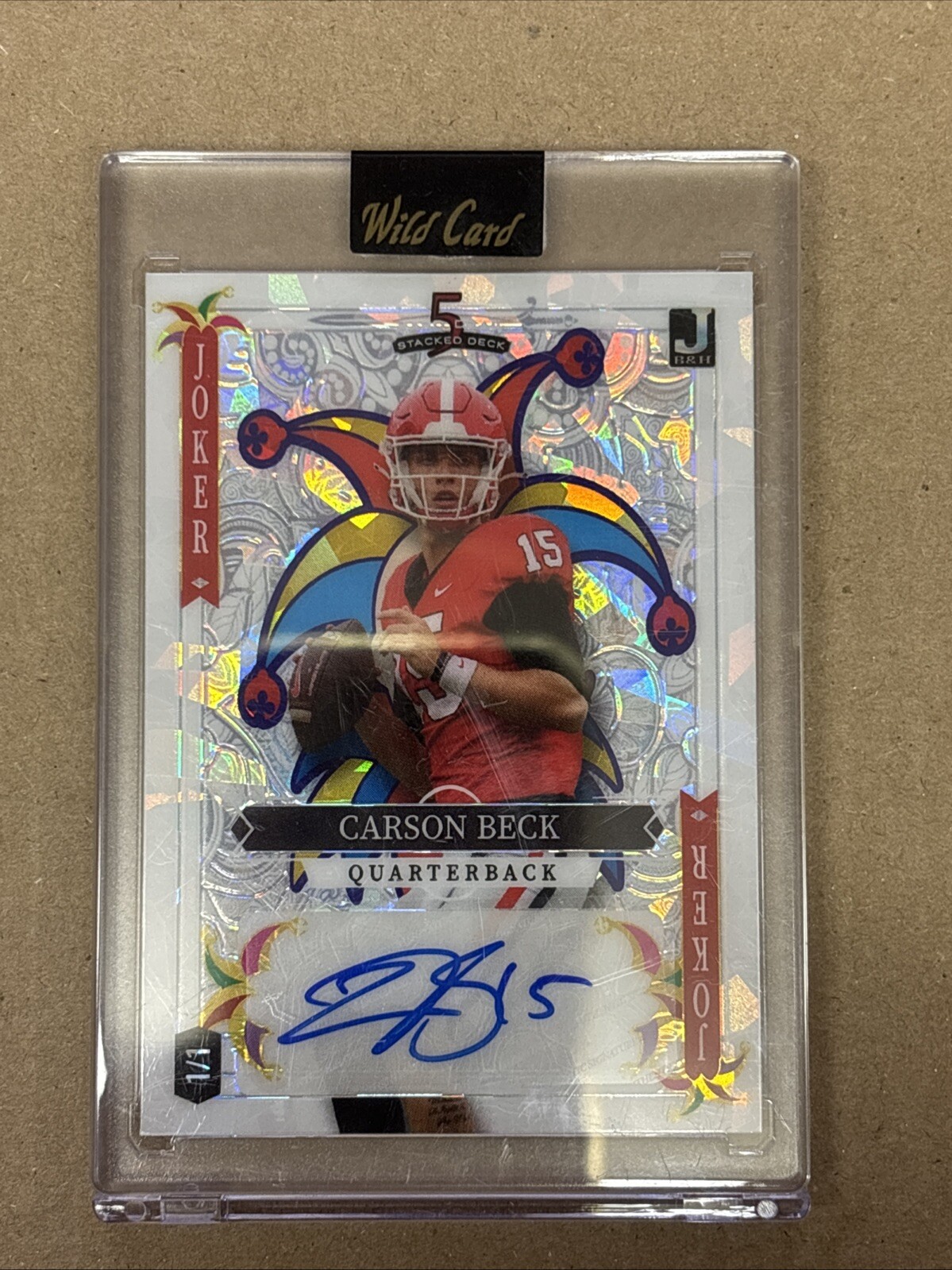 Carson Beck 2024 Wild Card Georgia Bulldogs White Joker Auto 1/1