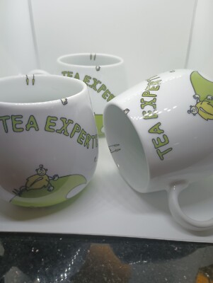 Konitz Fax Coffee Mug 3 PC Tea Mug Tea Leaf Cup 14 OZ White