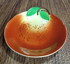 Maruhon Ware Japan Porcelain Painted Small Plate Peach/Orange 5 5/8" Vintage
