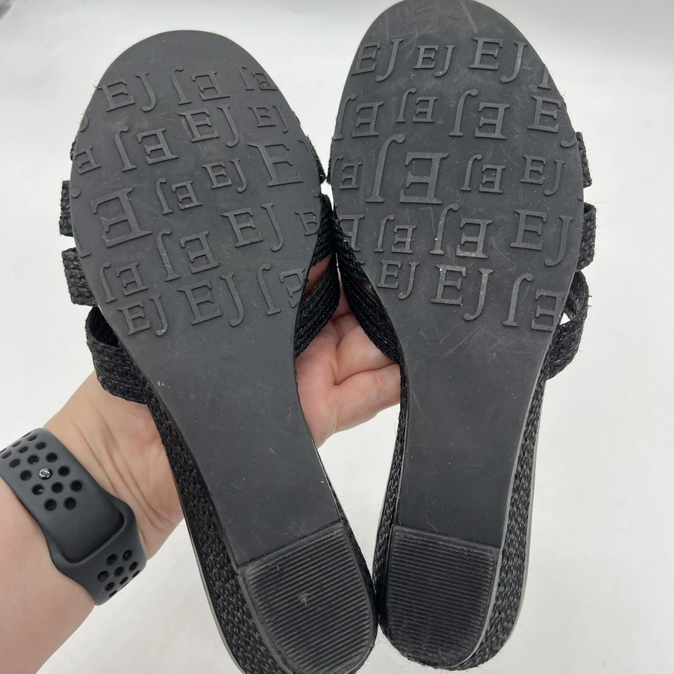 Toboganes de lona tejida negra Eric Javits 6,5 para mujer Foto 4 de 4