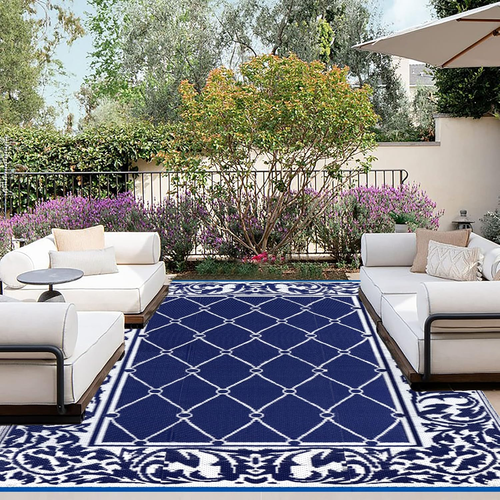 Indoor Outdoor Rug for Patio 6X9 Ft - Reversible outside Carpet, Stain ...