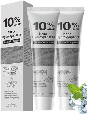 2Pcs 10% Hydroxyapatite Toothpaste,Nano-Hydroxyapatite Toothpaste  4.23 oz